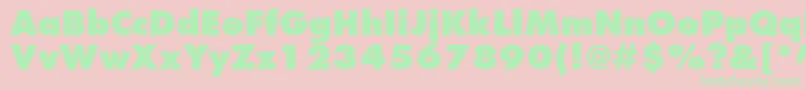 FuturaLtExtraBold Font – Green Fonts on Pink Background