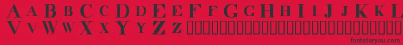 DecadenceInTheDark-Schriftart – Schwarze Schriften auf rotem Hintergrund