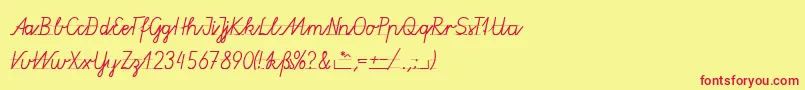 GruenewaldVa3k-fontti – punaiset fontit keltaisella taustalla