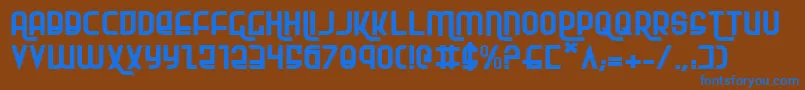 RokikierExpanded Font – Blue Fonts on Brown Background
