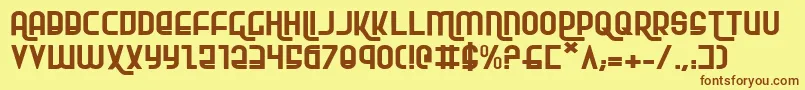 RokikierExpanded-fontti – ruskeat fontit keltaisella taustalla