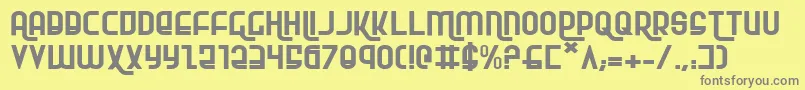 RokikierExpanded-Schriftart – Graue Schriften auf gelbem Hintergrund