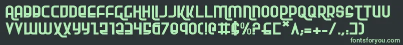 RokikierExpanded-Schriftart – Grüne Schriften auf schwarzem Hintergrund