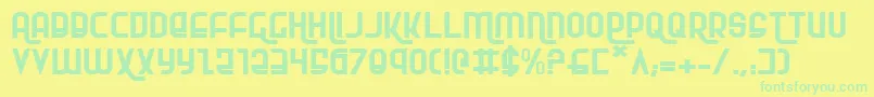フォントRokikierExpanded – 黄色い背景に緑の文字