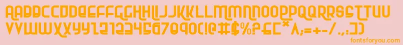 RokikierExpanded-Schriftart – Orangefarbene Schriften auf rosa Hintergrund