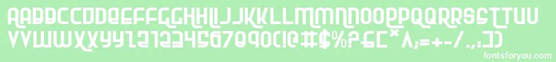 Fonte RokikierExpanded – fontes brancas em um fundo verde