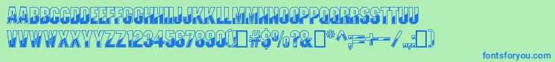 GunmetalRegular-fontti – siniset fontit vihreällä taustalla