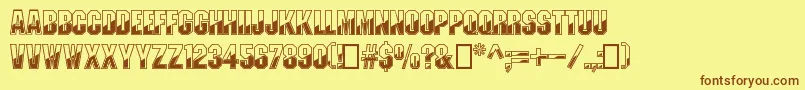 GunmetalRegular Font – Brown Fonts on Yellow Background