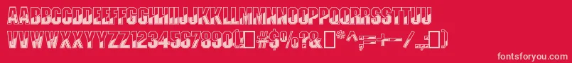 Fonte GunmetalRegular – fontes rosa em um fundo vermelho