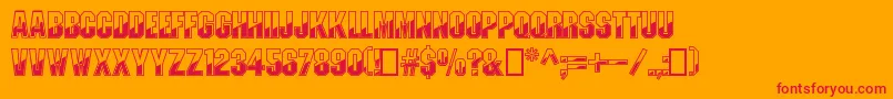 GunmetalRegular Font – Red Fonts on Orange Background