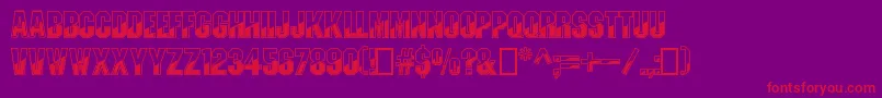 Police GunmetalRegular – polices rouges sur fond violet