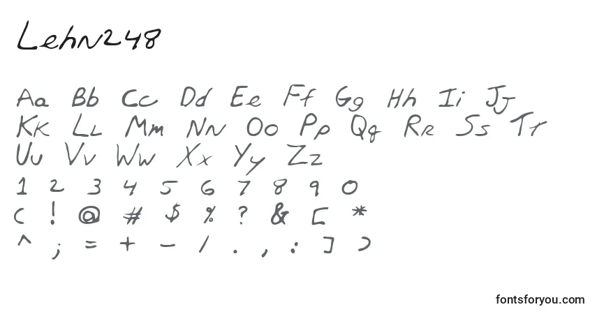 A fonte Lehn248 – alfabeto, números, caracteres especiais