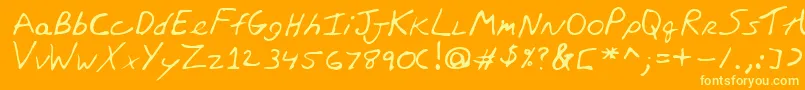 Lehn248 Font – Yellow Fonts on Orange Background