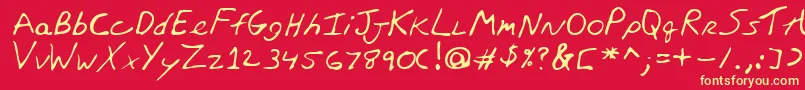 Lehn248 Font – Yellow Fonts on Red Background