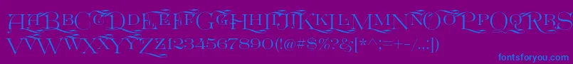 GreatvictorianSwashedsc Font – Blue Fonts on Purple Background