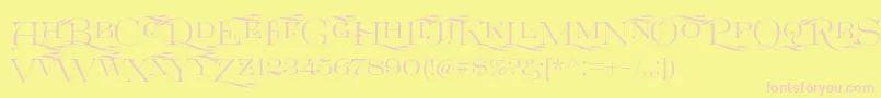 GreatvictorianSwashedsc-Schriftart – Rosa Schriften auf gelbem Hintergrund