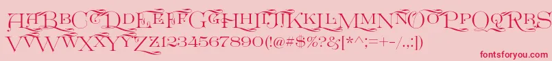 GreatvictorianSwashedsc Font – Red Fonts on Pink Background