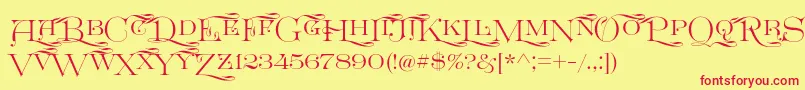 GreatvictorianSwashedsc Font – Red Fonts on Yellow Background