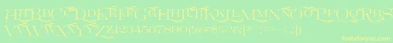 GreatvictorianSwashedsc Font – Yellow Fonts on Green Background