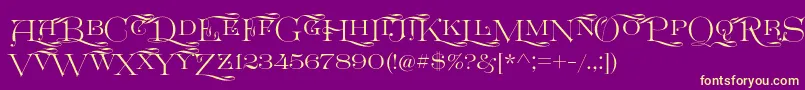 GreatvictorianSwashedsc Font – Yellow Fonts on Purple Background