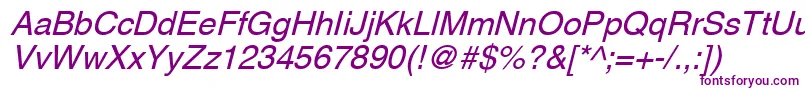 AghlvNi-fontti – violetit fontit valkoisella taustalla