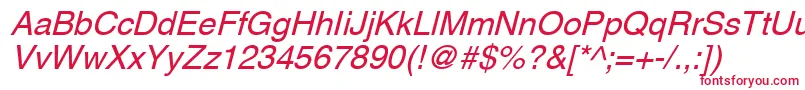 AghlvNi-fontti – punaiset fontit valkoisella taustalla