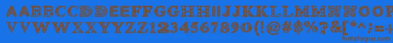 Monovirus Font – Brown Fonts on Blue Background