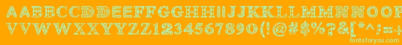 Monovirus Font – Green Fonts on Orange Background