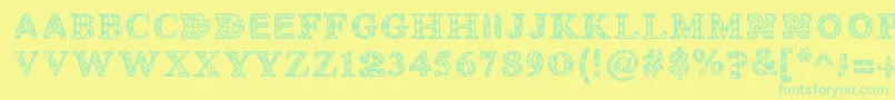 Monovirus Font – Green Fonts on Yellow Background
