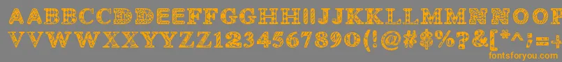 Monovirus Font – Orange Fonts on Gray Background