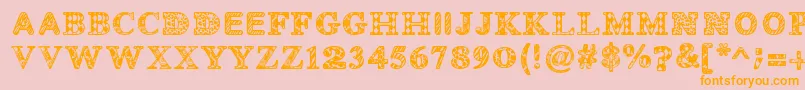 Monovirus Font – Orange Fonts on Pink Background