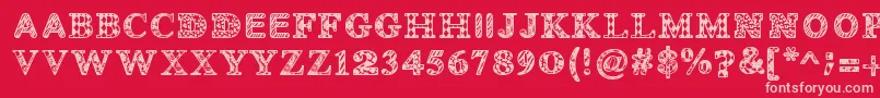 Monovirus Font – Pink Fonts on Red Background