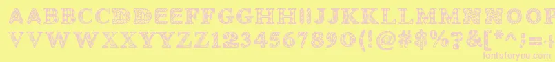 Więcej informacji o czcionce Monovirus Czcionka Monovirus – różowe czcionki na żółtym tle