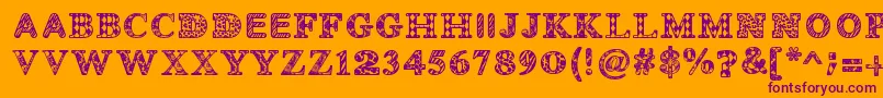 Monovirus Font – Purple Fonts on Orange Background