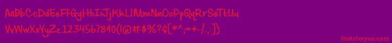 SassyMolassy Font – Red Fonts on Purple Background