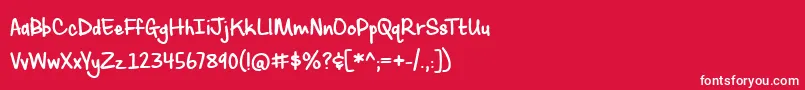 SassyMolassy Font – White Fonts on Red Background