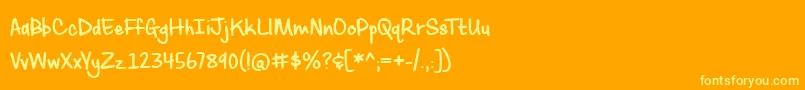 Czcionka SassyMolassy – żółte czcionki na pomarańczowym tle
