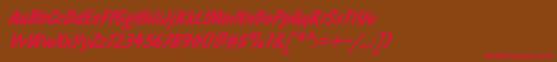 Brushty1 Font – Red Fonts on Brown Background