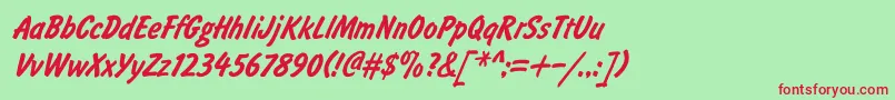 Brushty1 Font – Red Fonts on Green Background