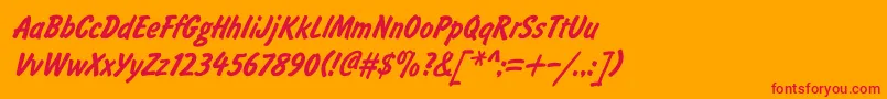Brushty1 Font – Red Fonts on Orange Background