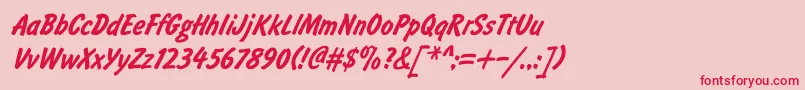 Brushty1 Font – Red Fonts on Pink Background