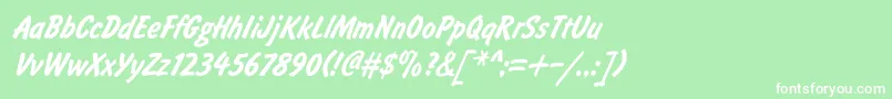 Brushty1 Font – White Fonts on Green Background