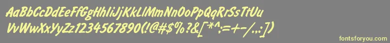 Brushty1 Font – Yellow Fonts on Gray Background