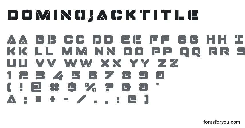 A fonte Dominojacktitle – alfabeto, números, caracteres especiais