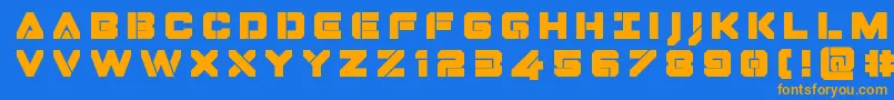 Dominojacktitle Font – Orange Fonts on Blue Background