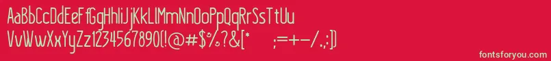 KraftstoffRegular Font – Green Fonts on Red Background