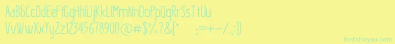 Czcionka KraftstoffRegular – zielone czcionki na żółtym tle