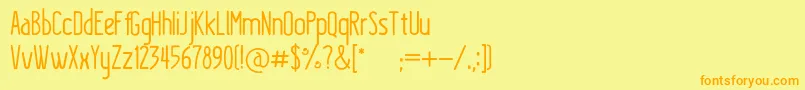 KraftstoffRegular-fontti – oranssit fontit keltaisella taustalla