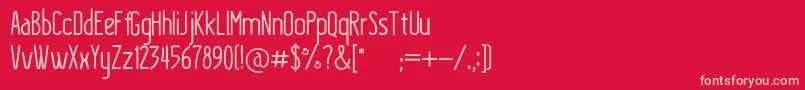 Fonte KraftstoffRegular – fontes rosa em um fundo vermelho