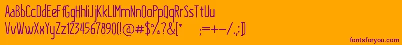 KraftstoffRegular Font – Purple Fonts on Orange Background